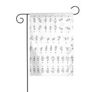 Drapeau de jardin vertical double face avec inscription « Sign Language » - 30,5 x 45,7 cm - Pour intérieur et extérieur