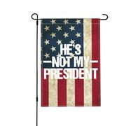 Drapeau de jardin vertical double face « Ce n'est pas mon président » (30 x 45 cm) - Décoration murale ou de jardin - Bannière de bienvenue