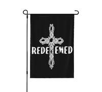 Drapeau de jardin vertical double face chrétien avec croix rachetée, clous, drapeau de jardin Jésus Révolution, drapeaux de maison, panneaux de jardin, décoration extérieure 12,5" x 18"