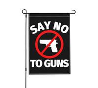 Drapeau de jardin vertical double face « Dites non aux armes » 30 x 45 cm (12 x 18 pouces), décoration murale ou de chambre, bannière de bienvenue