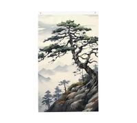 Drapeau de jardin vertical double face en pin sur pente de montagne, drapeau de jardin extérieur, cour, maison, bannière amusante pour décoration de maison, drapeaux de jardin à suspendre au mur