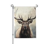 Drapeau de jardin vertical double face en toile de jute - 31,8 x 45,7 cm - Œuvre d'art d'élan - Drapeaux de bienvenue pour décoration extérieure de cour, pelouse, terrasse