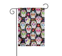 Drapeau de jardin vertical double face imprimé crânes en sucre 30,5 x 45,7 cm