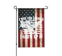 Drapeau de jardin vertical double face « L'Amérique de mon enfance me manque » (30 x 45 cm), décoration murale ou de chambre, bannière de bienvenue