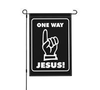 Drapeau de jardin vertical double face « Le seul chemin est Jésus » 30 x 45 cm, décoration murale ou de chambre, bannière de bienvenue