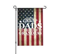 Drapeau de jardin vertical double face « Les super papas deviennent grands-pères » (30 x 45 cm), décoration murale ou de jardin, bannière de bienvenue, noir
