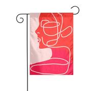 Drapeau de jardin vertical double face Motif portrait féminin 30 x 45 cm