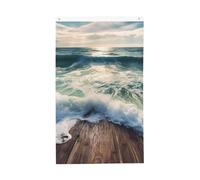 Drapeau de jardin vertical double face Sea On The Boards - 91 x 152 cm - Bannière de vacances saisonnières avec œillets en laiton - Toile de fond pour photo - Drapeau de cour pour intérieur et