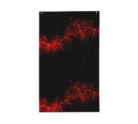 Drapeau de jardin vertical imprimé explosion rouge et noir sur une face - Drapeau de cour - Décoration de fête