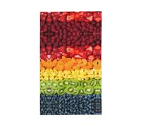 Drapeau de jardin vertical imprimé sur un seul côté - Motif fruits arc-en-ciel - Décoration de fête
