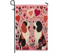 Drapeau de jardin vertical pour la Saint Bernard - 30,5 x 45,7 cm - Double face pour l'extérieur - Pour couple amusant - Chiot - Petits drapeaux de pelouse - Décoration d'intérieur ou d'extérieur