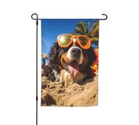 Drapeau de jardin vibrant à motif de chiot mignon de montagne bernois d'été, mon chien d'amour, double face, 30,5 x 45,7 cm, décoration pour la maison et la cour
