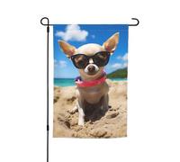 Drapeau de jardin vibrant, adorable chiot chihuahua d'été, mon chien d'amour, double face, 30,5 x 45,7 cm, décoration pour la maison et la cour