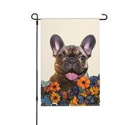 Drapeau de jardin vibrant « Mon chien d'amour » à motif de bouledogue français mignon, double face, 30,5 x 45,7 cm, décoration pour la maison et la cour