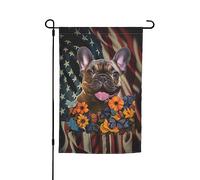 Drapeau de jardin vibrant « Mon chien d'amour » mignon bouledogue français, double face, 30,5 x 45,7 cm