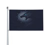 Drapeau De Jardin Vikings Norse Mythology Odin Wolf Rune Symbol Drapeau De Bienvenue Premium Garden Flag Couleur Vive Pride Flag Pour Patio Pavillon Pelouse 152X90CM
