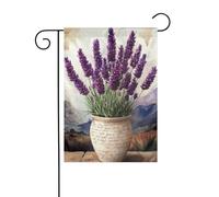 Drapeau de jardin vintage aquarelle lavande dans un vase 30 x 45 cm vertical double face ferme vacances décorations extérieures drapeau de cour