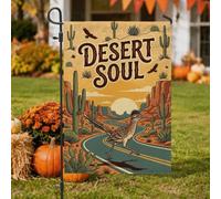 Drapeau de jardin vintage avec citation paysage du désert désert 30,5 x | Paysage occidental, drapeau de cour, paysage désert, cactus, heure dorée, style art du sud-ouest