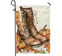 Drapeau de jardin vintage avec citrouilles d'automne marron, drapeaux décoratifs, drapeau de cour double face, décoration d'automne extérieure, 30,5 x 45,7 cm