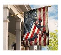 Drapeau de jardin vintage avec motif de cheval qui court - Drapeau américain - Décoration de cour pour carnaval, pelouse, extérieur et intérieur - 32 x 48 cm