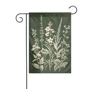 Drapeau de jardin vintage botanique avec fleurs sauvages et herbes aromatiques 30 x 45 cm vertical double face ferme vacances décorations extérieures drapeau de cour