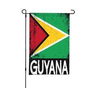 Drapeau de jardin vintage de la Guyane, double face, petit drapeau pour cour, adapté à l'extérieur ou au jardin, décoration de patio, 45,7 x 30,5 cm