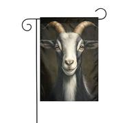 Drapeau de jardin vintage en forme de chèvre aux yeux sages 30 x 45 cm vertical double face pour ferme vacances décorations extérieures drapeau de cour