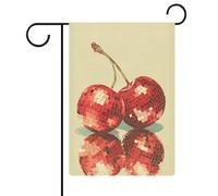 Drapeau de jardin vintage en toile de jute double face Motif boule disco 30,5 x 45,7 cm