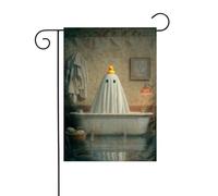 Drapeau de jardin vintage fantôme dans la baignoire 30 x 45 cm vertical double face ferme vacances décorations extérieures drapeau cour drapeau