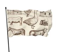 Drapeau de jardin Vintage Farm Sweet Farm Yard House Décoration extérieure Drapeaux Bannières pour Patio Pelouse 0,9 x 1,5 m