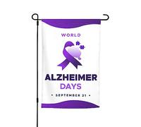Drapeau de jardin violet pour la sensibilisation à la maladie d'Alzheimer - Décoration parfaite - Bannière de jardin - 30,5 x 45,7 cm - Décoration extérieure double face - Tapisserie de fête - Décorat
