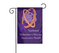Drapeau de jardin violet pour la sensibilisation à la maladie d'Alzheimer Décoration parfaite pour la cour 12 x 18 pouces Décoration extérieure double face Bannière de décoration de fête de ferme