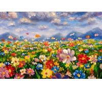 Drapeau De Jardin Watercolor Landscape Of Multicolored Flowers Spring Seasonal Garden Flag Premium Drapeau De Bienvenue Couleur Vive Pride Flag Pour Patio Pelouse Pavillon 152X90CM