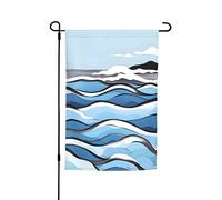Drapeau de jardin « Waves Lapping At The Rocks » 30,5 x 45,7 cm. Décoration extérieure lumineuse double face apporte un peu de plaisir à votre jardin.