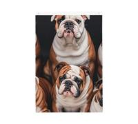 Drapeau de jardin « Welcome » avec bouledogues anglais - 61 x 91 cm - Ne se décolore pas - Double face - Bannière d'extérieur pour cour, porche, pelouse