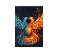 Drapeau de jardin « Welcome » avec phénix feu et eau - 61 x 91 cm - Double face - Ne se décolore pas - Pour maison, cour, porche, pelouse, décoration extérieure
