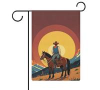 Drapeau de jardin West Cowboy 32,6 x 47,5 cm vertical double face Drapeaux de jardin d'été en lin Décoration extérieure saisonnière pour cour de ferme, vacances, fête des mères
