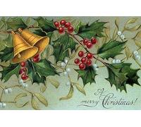 Drapeau De Jardin Winter Christmas Bells Holly And Mistletoe Drapeaus Décoratif Amusante Pride Flag Antifouling Drapeau De Bienvenue Pour Patio Pelouse Pavillon 152X90CM