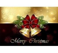 Drapeau De Jardin Winter Merry Christmas Bells Bow And Tinsel Pride Flag Couleur Vive Drapeau De Bienvenue Premium Garden Flag Pour Pavillon Pelouse Patio 152X90CM