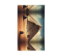 Drapeau de Khufu Dreaming of the Pyramids of Khufu. Drapeau décoratif d'extérieur 0,9 x 1,5 m, bannière verticale en polyester