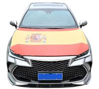 Drapeau de l’Espagne Housse de Voiture - Décoration de Capot de Voiture - 160 x 119,4 cm - Lavable et Durable - Bande élastique Universelle pour Voitures, camions