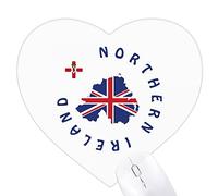 Drapeau de l 'Irlande du Nord Jeux de tapis de souris en forme de coeur