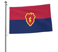 Drapeau de la 25e division d'infanterie de l'armée américaine, drapeaux pour l'extérieur, bannière robuste double face de 2 x 3 pieds, pour la maison, la cour, le festival, la décoration de jardin ext