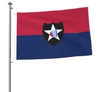Drapeau de la 2e division d'infanterie de l'armée américaine, drapeaux pour l'extérieur, bannière robuste double face de 2 x 3 pieds, pour la maison, la cour, le festival, la décoration de jardin exté