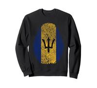 Drapeau de la Barbade ADN Empreinte Digitale Patrimoine Ancestry Traditions Sweatshirt