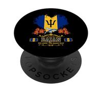 Drapeau de la Barbade Idée pour Femme et Racines Bajan Fantaisie PopSockets PopGrip Adhésif
