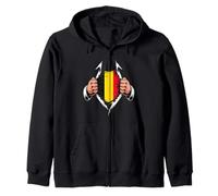 Drapeau de la Belgique déchiré Graphique, Racines de fierté Belge Sweat à Capuche