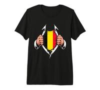 Drapeau de la Belgique déchiré Graphique, Racines de fierté Belge T-Shirt Haut de Gamme