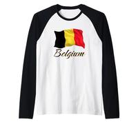 Drapeau de la Belgique patriotique pour hommes, femmes, enfants belges Manche Raglan