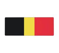 Drapeau de la Belgique Sous-main de bureau extra large 30 x 80 cm - Tapis de souris de jeu antidérapant avec bords cousus - Tapis de clavier imperméable pour bureau